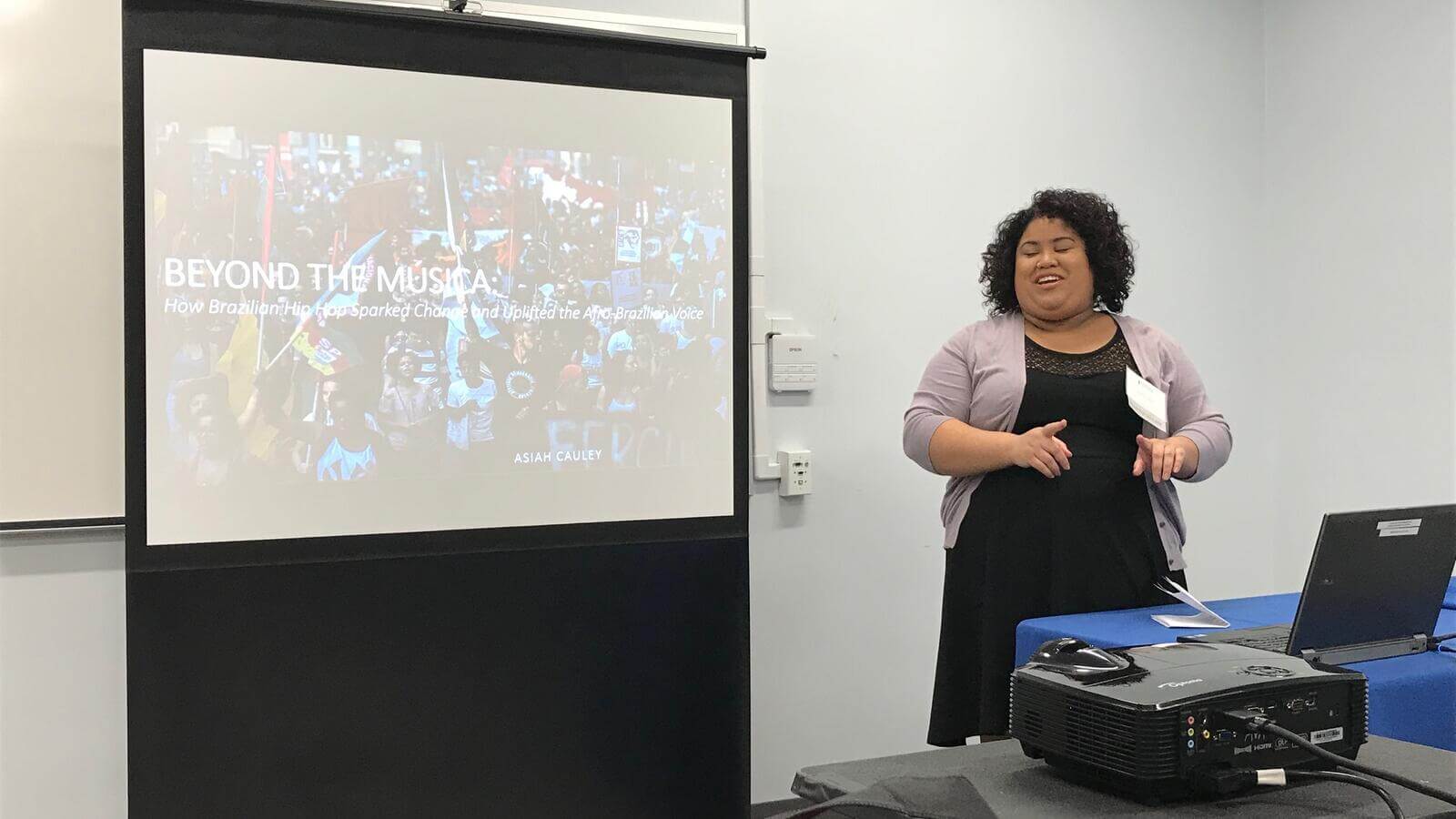 HU Student Presenting on Brazilian Music at HU Research Week