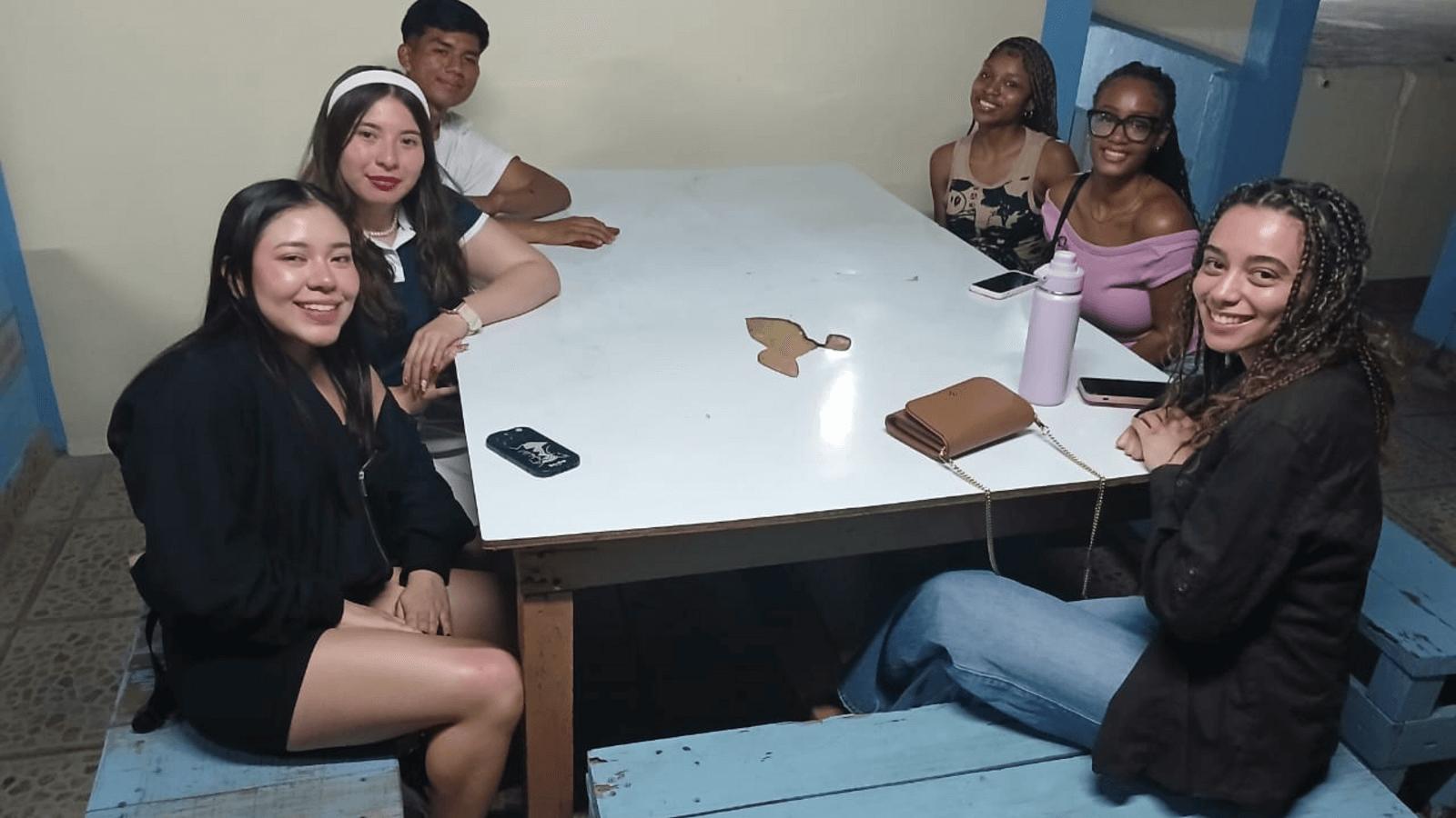 HU Spanish students chatting with Mexican peers, Study Abroad at Oaxaca, Mexico, Spring Break 